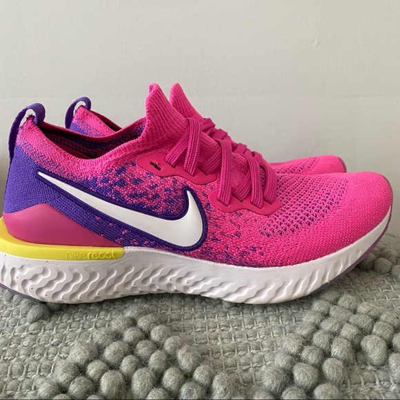 Nike Shoes - NIKE Epic React Flyknit 2 Laser Fuchsia White